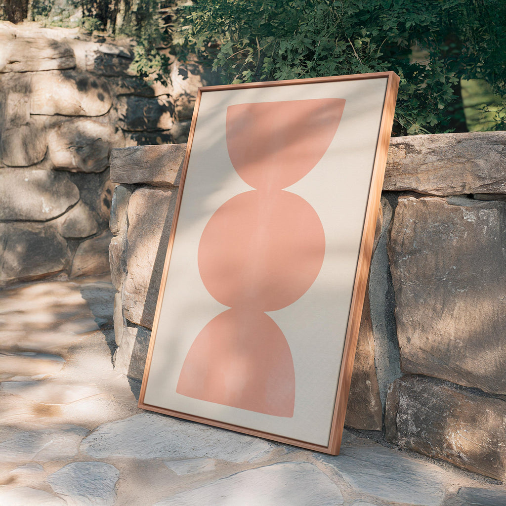 Peach Wall Art Print, Minimalist Geometric Abstract, Soft Modern Decor