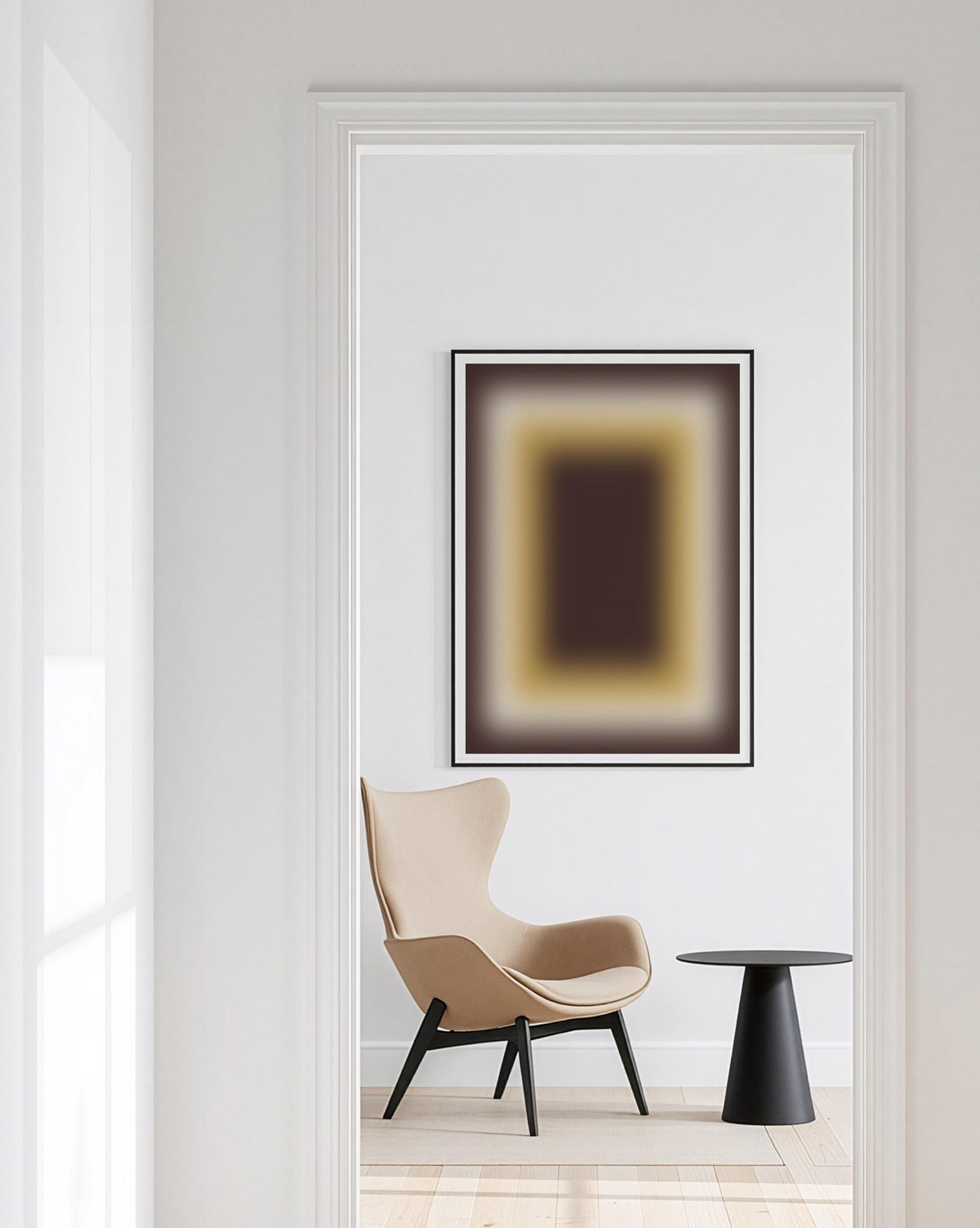 Brown Wall Art Print, Chocolate Cream Gradient, Minimal Abstract Decor