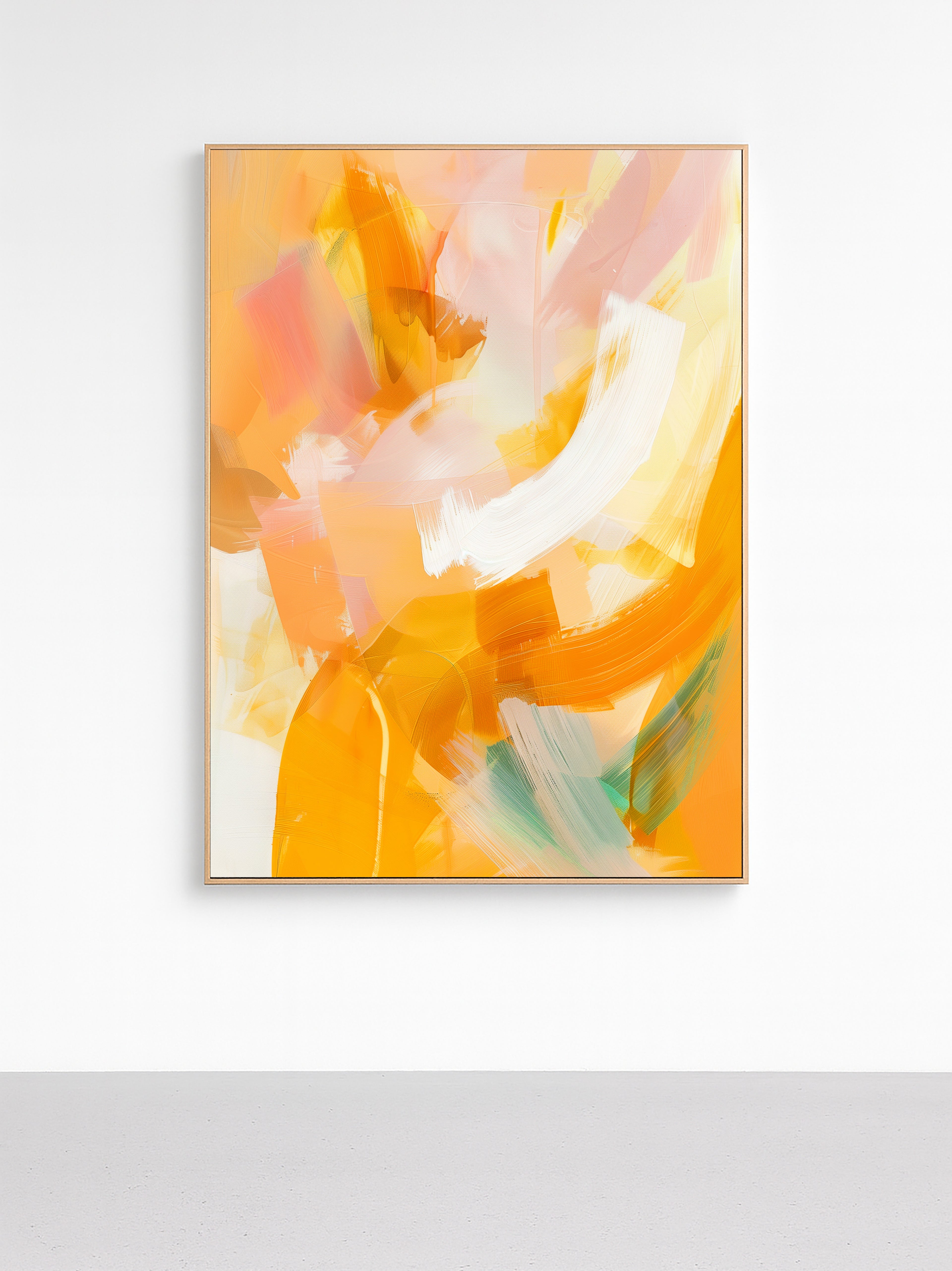 Sunlit Citrus Strokes - Framed Canvas - And A Little More