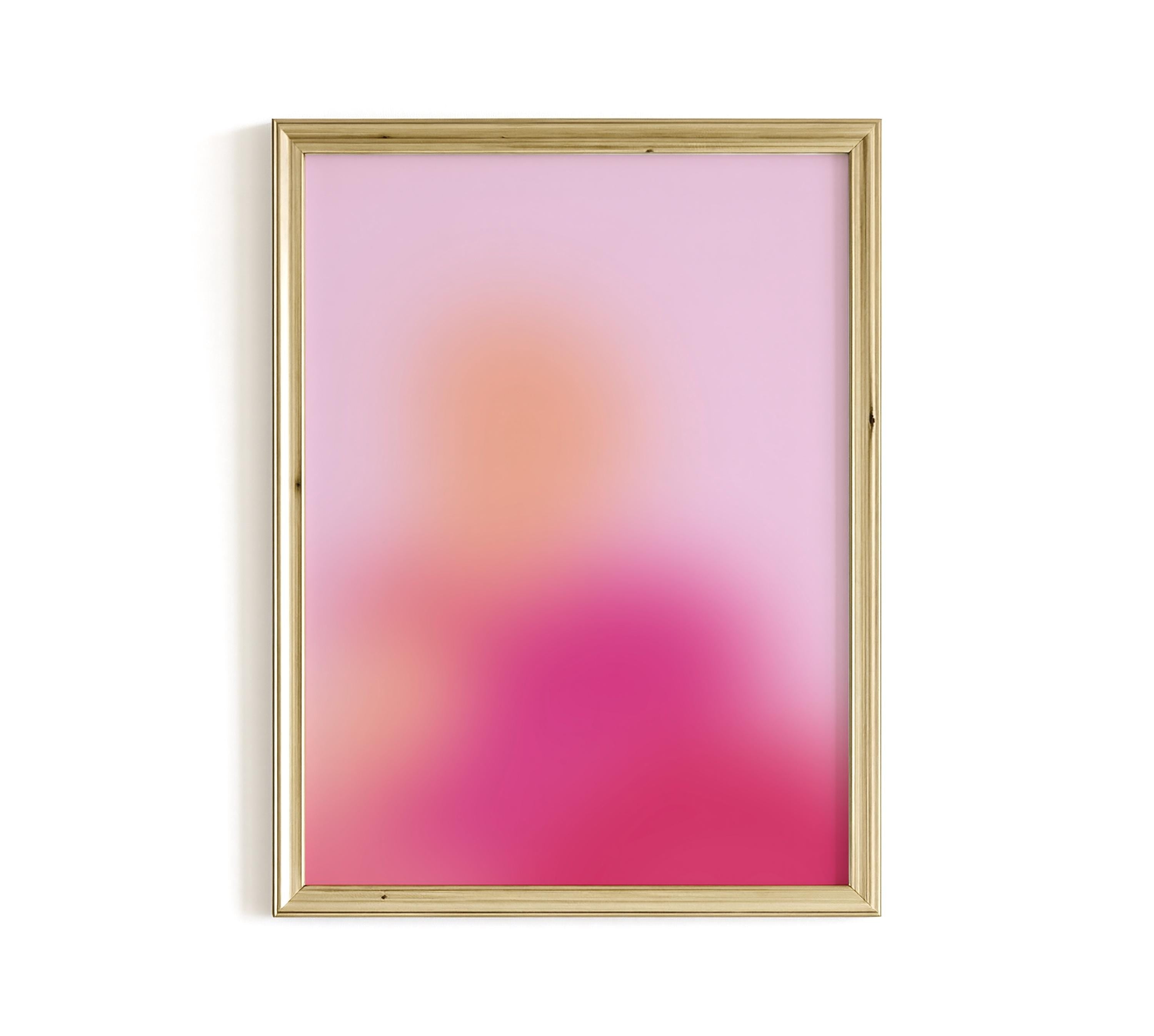Pink Aura Gradient Print, Abstract Spiritual Wall Art, Soft Pastel Minimal Decor
