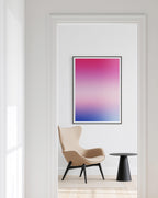 Pink Blue Gradient Wall Art, Minimalist Abstract Print, Modern Bedroom Decor