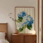 Hydrangea Printable Wall Art, Blue Floral Digital Download for Home Decor