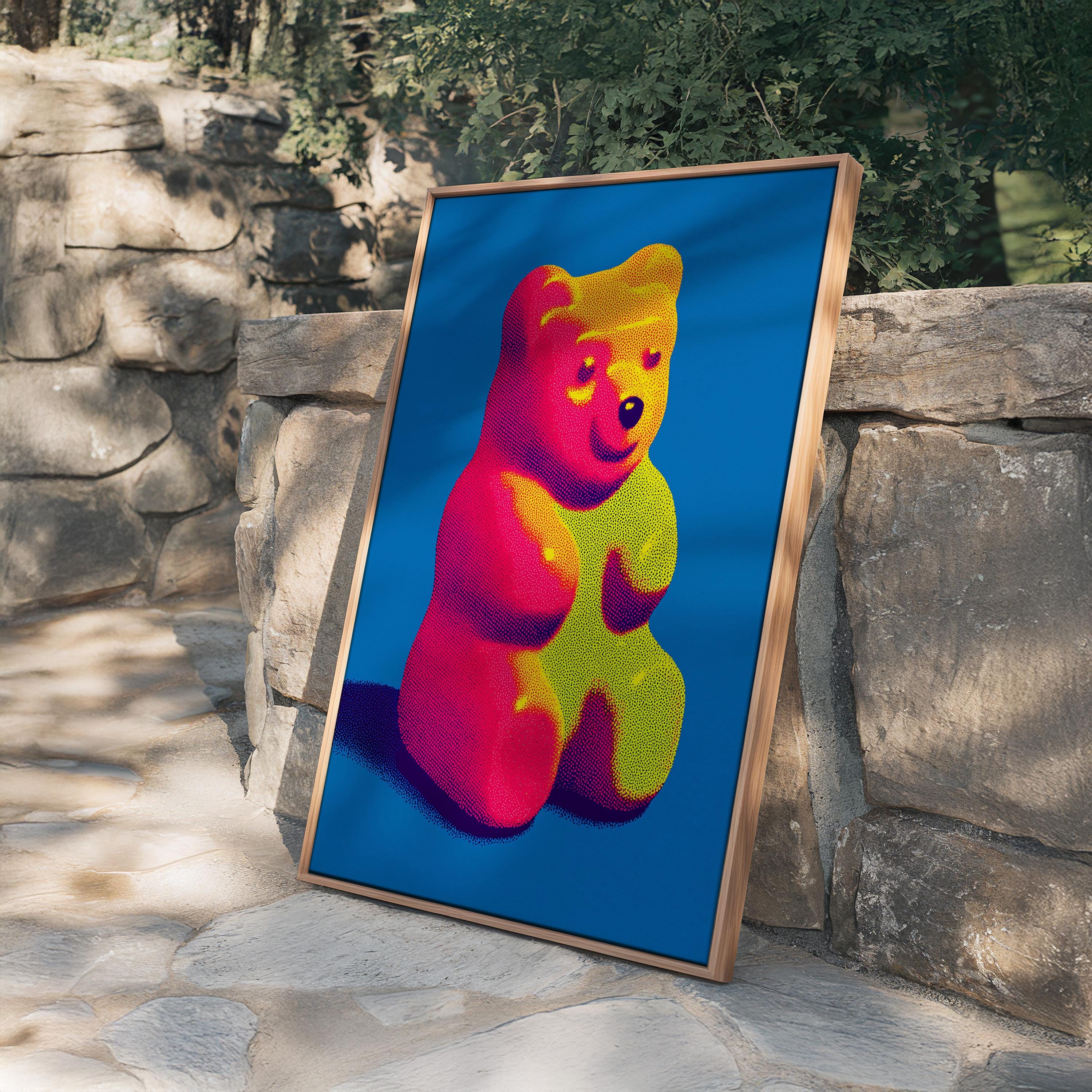 Gummy Bear Wall Art Print, Pop Art Candy Poster, Colorful Kitsch Art, Fun Modern Wall Decor, Bright Nursery or Playroom Art