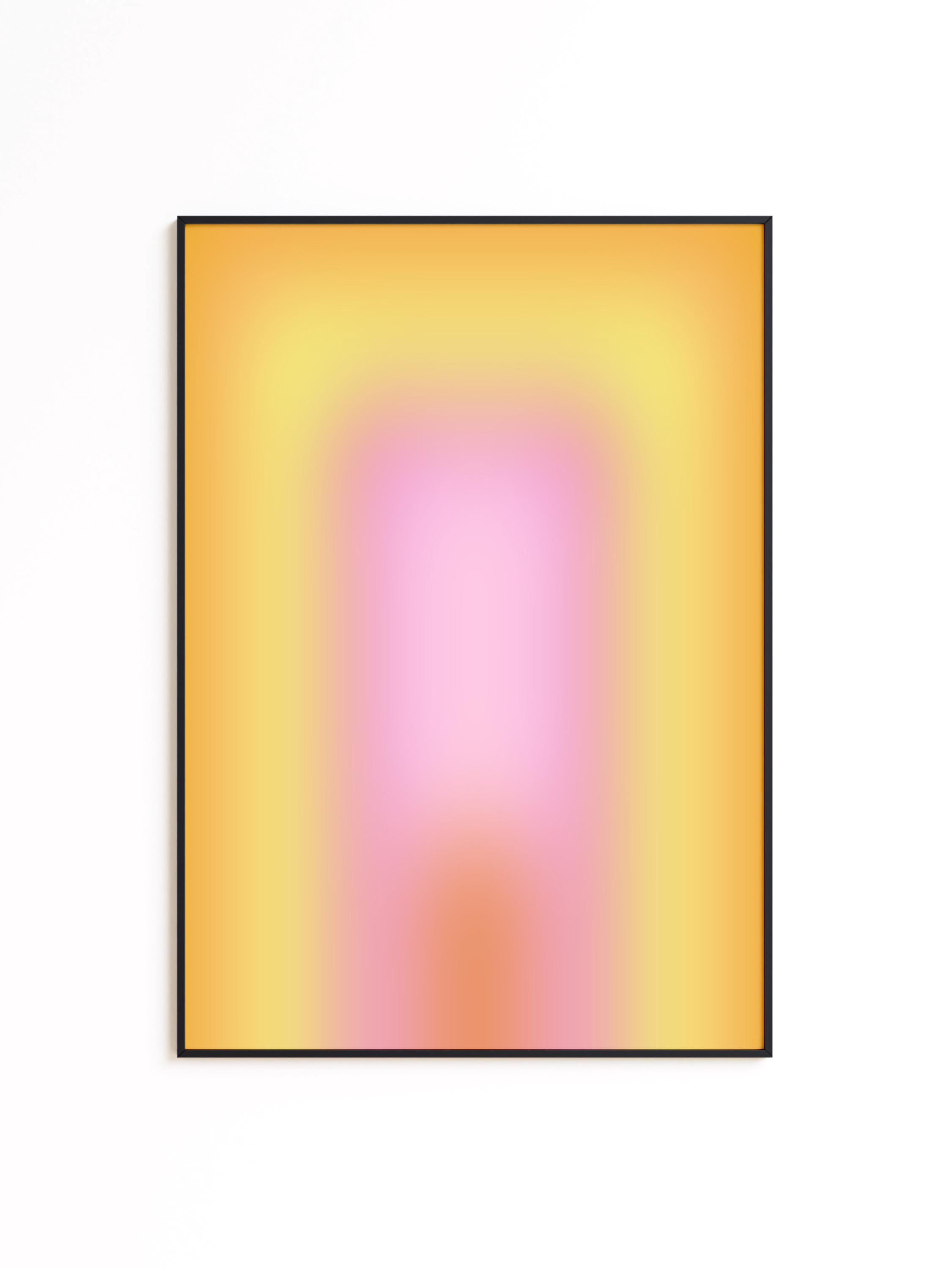 Pastel Gradient Art Print, Pink Yellow Abstract Poster, Soft Modern Wall Decor
