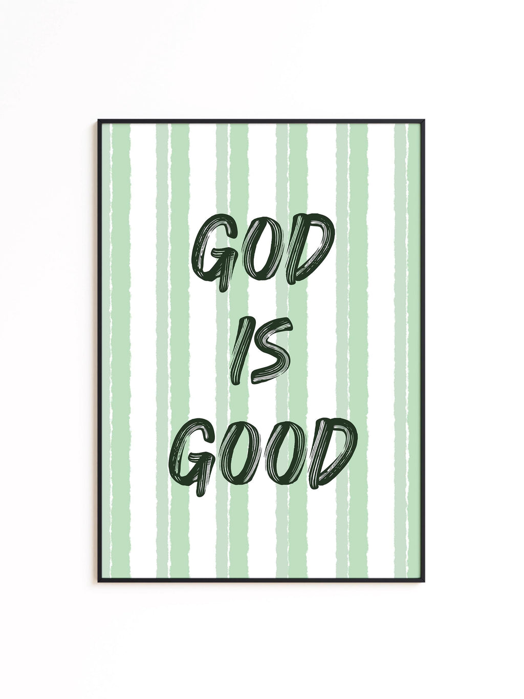 God Is Good Print, Christian Wall Art, Sage Green Faith Poster