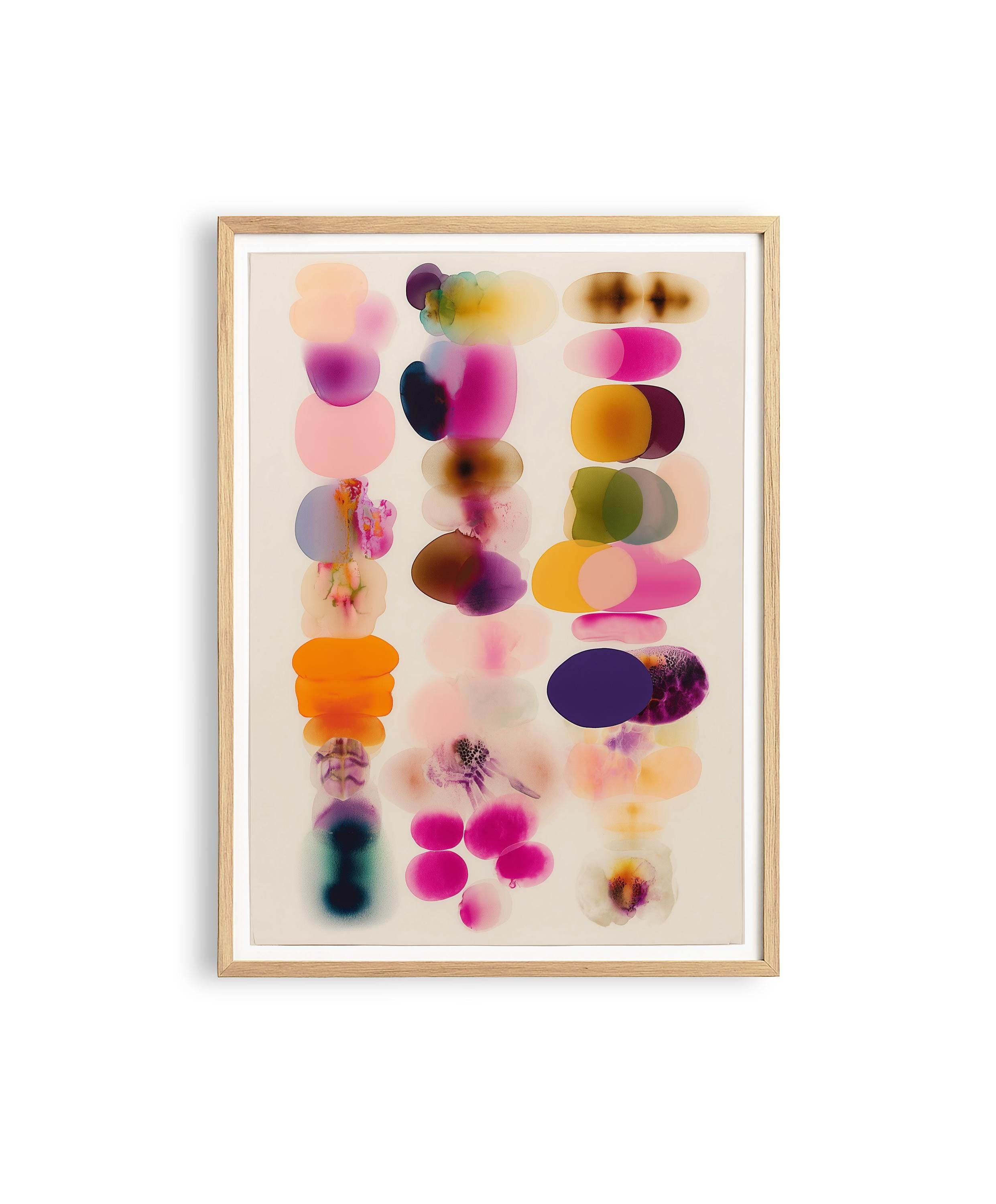 Colorful Abstract Shapes Print, Modern Organic Composition Wall Art