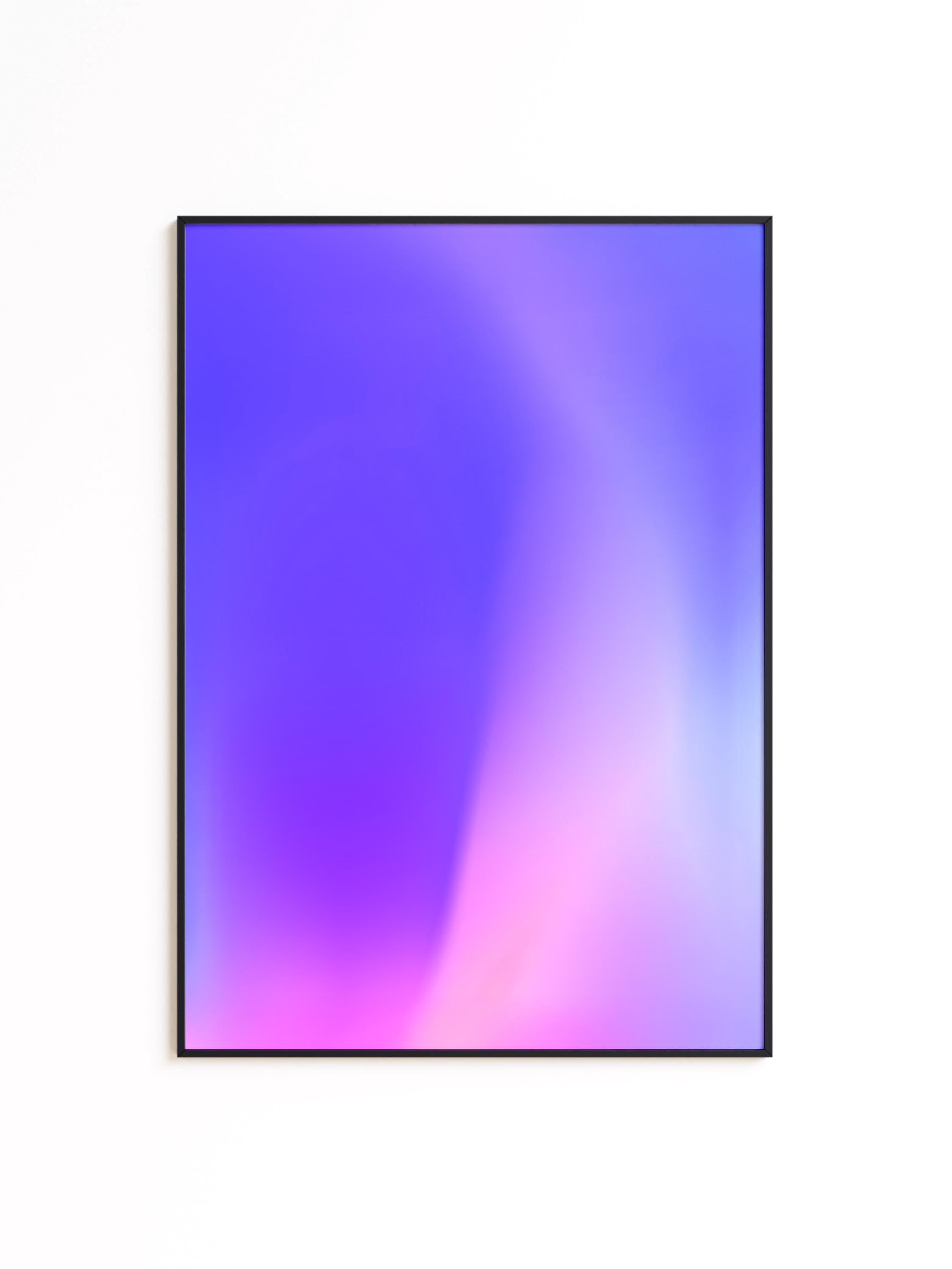 Neon Purple Gradient Printable Wall Art, Abstract Modern Poster, Pink Lavender Minimal Decor