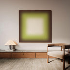 Avocado Green Wall Art, Minimalist Gradient Print, Earthy Framed Wall Art, Square Canvas Print