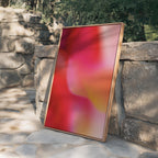 Red Pink Aura Gradient Print, Warm Abstract Wall Art, Orange Modern Decor Print
