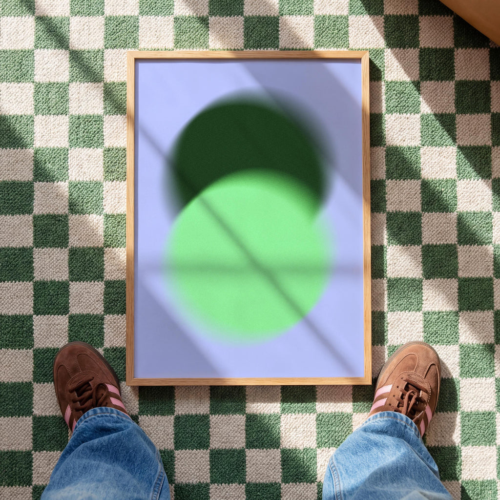 Green Gradient Abstract Art Print, Soft Blur Minimal Wall Decor, Modern Square Artwork