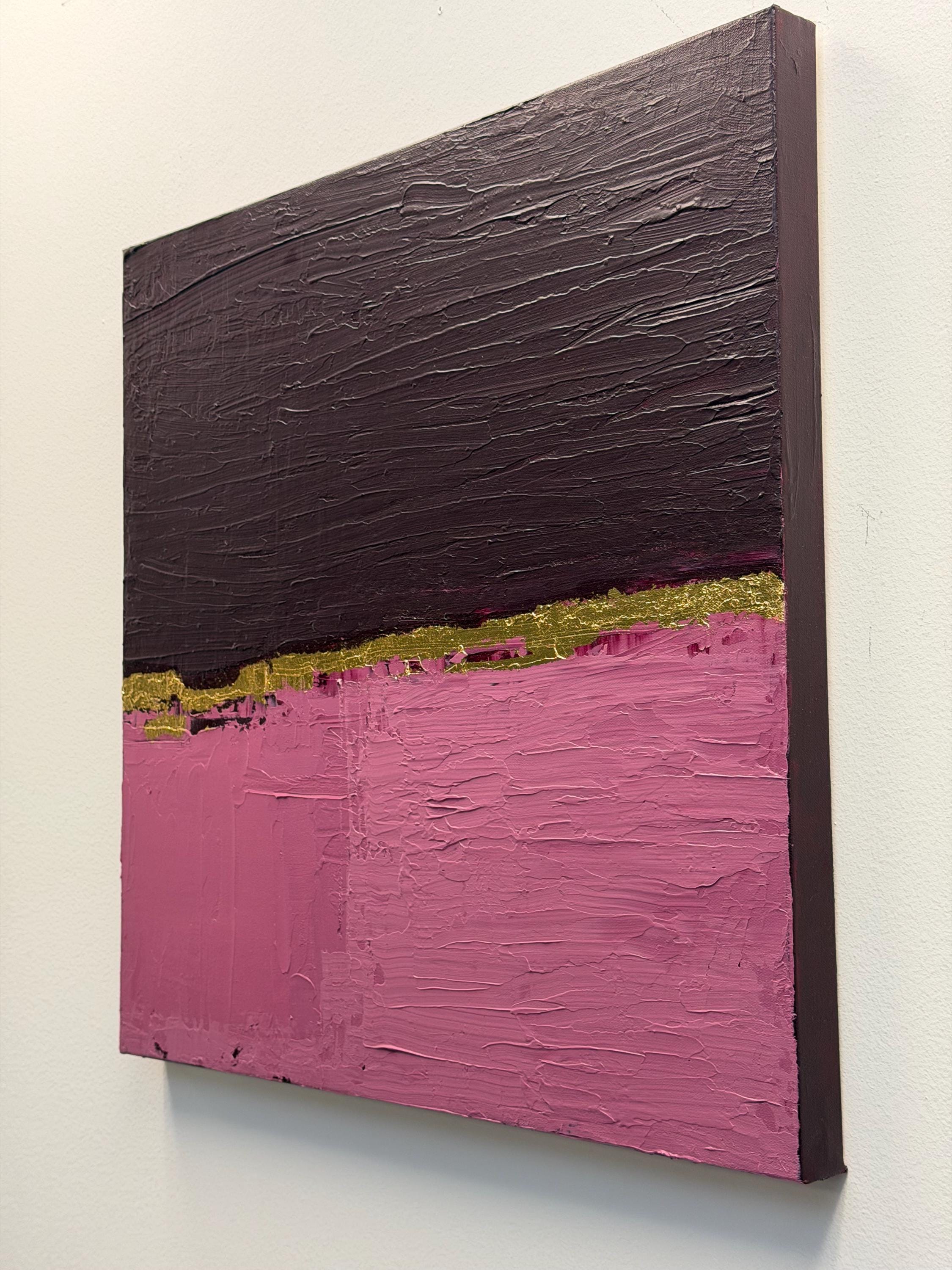 Original Abstract Painting, Gold Leaf Wall Art, Burgundy Pink Canvas Art, Textured Minimalist Modern Painting, One of Kind Wall Paint