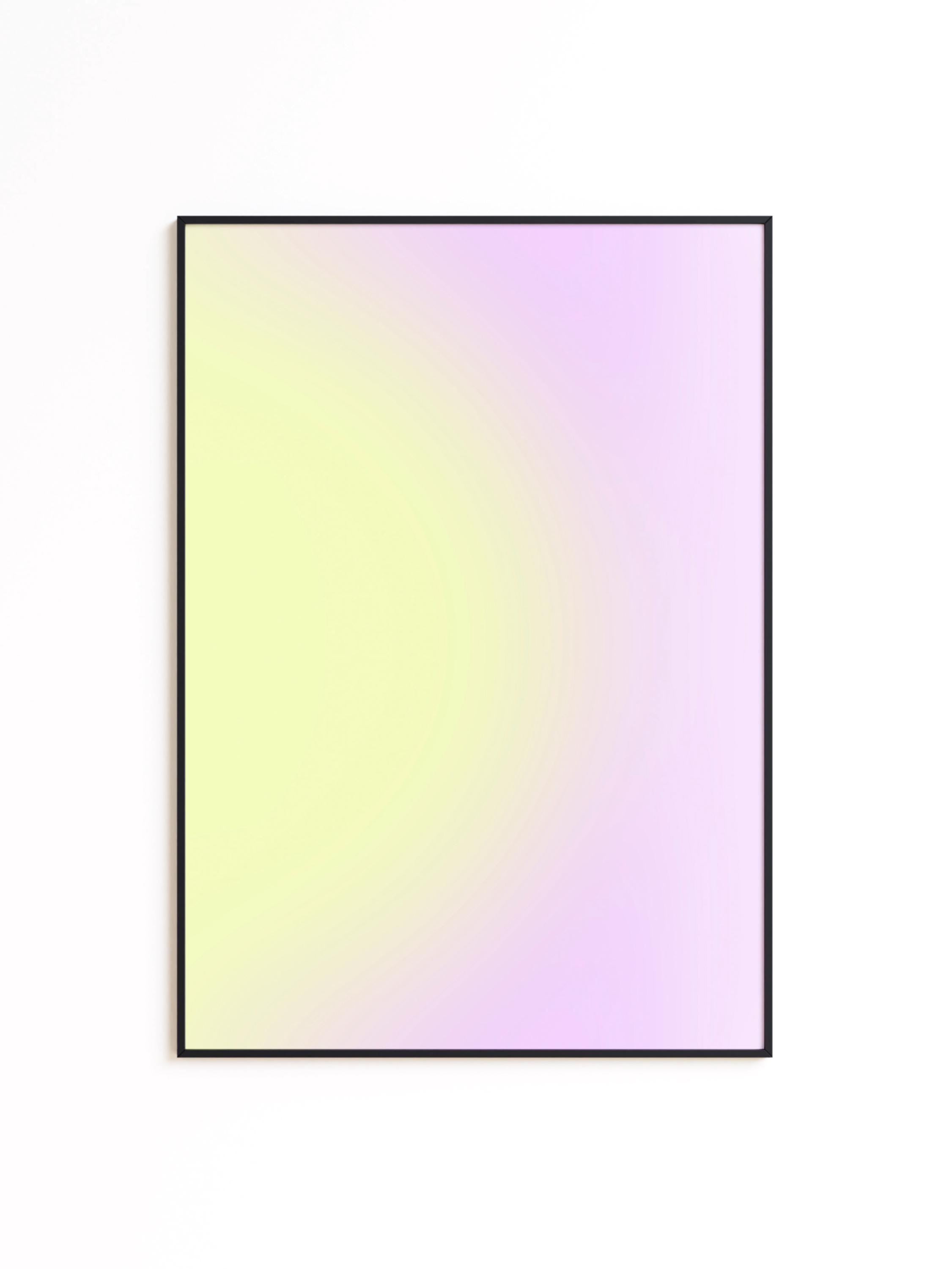 Pastel Yellow Lavender Gradient Art Print, Soft Minimal Abstract Wall Decor