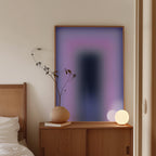 Purple Gradient Art Print, Lavender Blue Abstract Poster, Modern Wall Decor