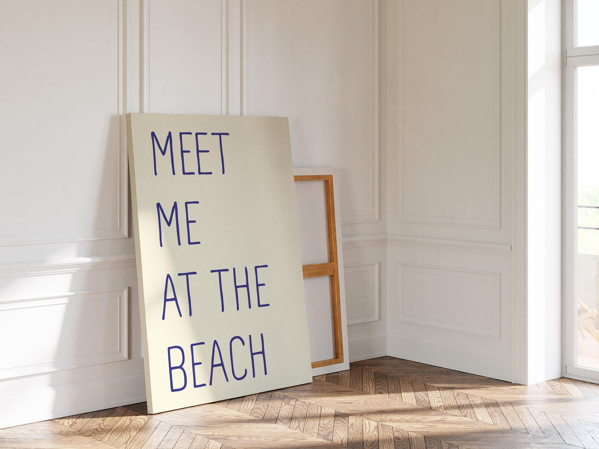 Meet me at the beach poster, Beach Quote Print, Meet Me at the Beach Poster, Minimal Coastal Decor