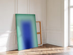 Blue Green Wall Art Print, Aqua Gradient Abstract Poster, Modern Room Decor