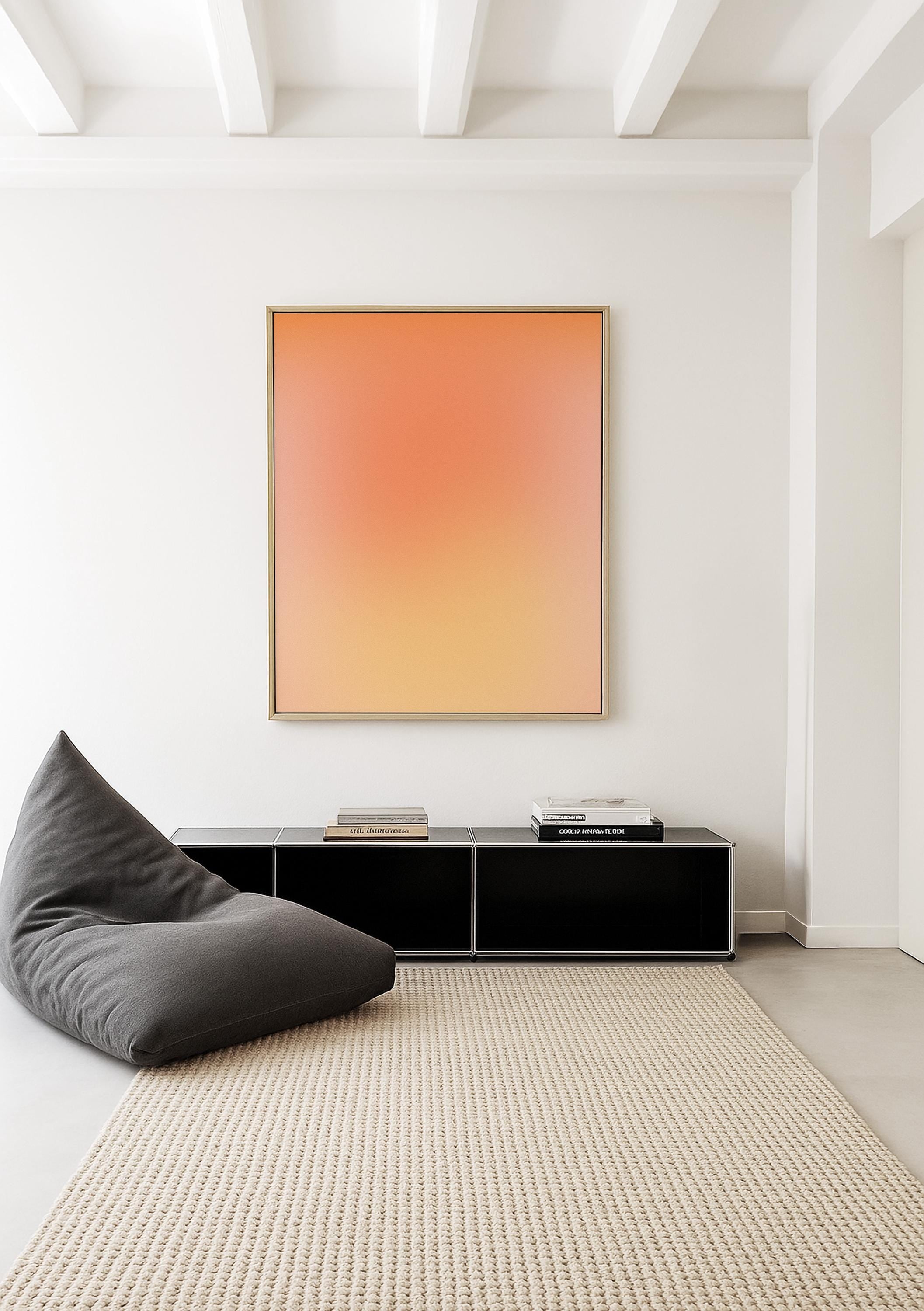 Peach Wall Art Print, Soft Orange Gradient, Minimal Abstract Decor
