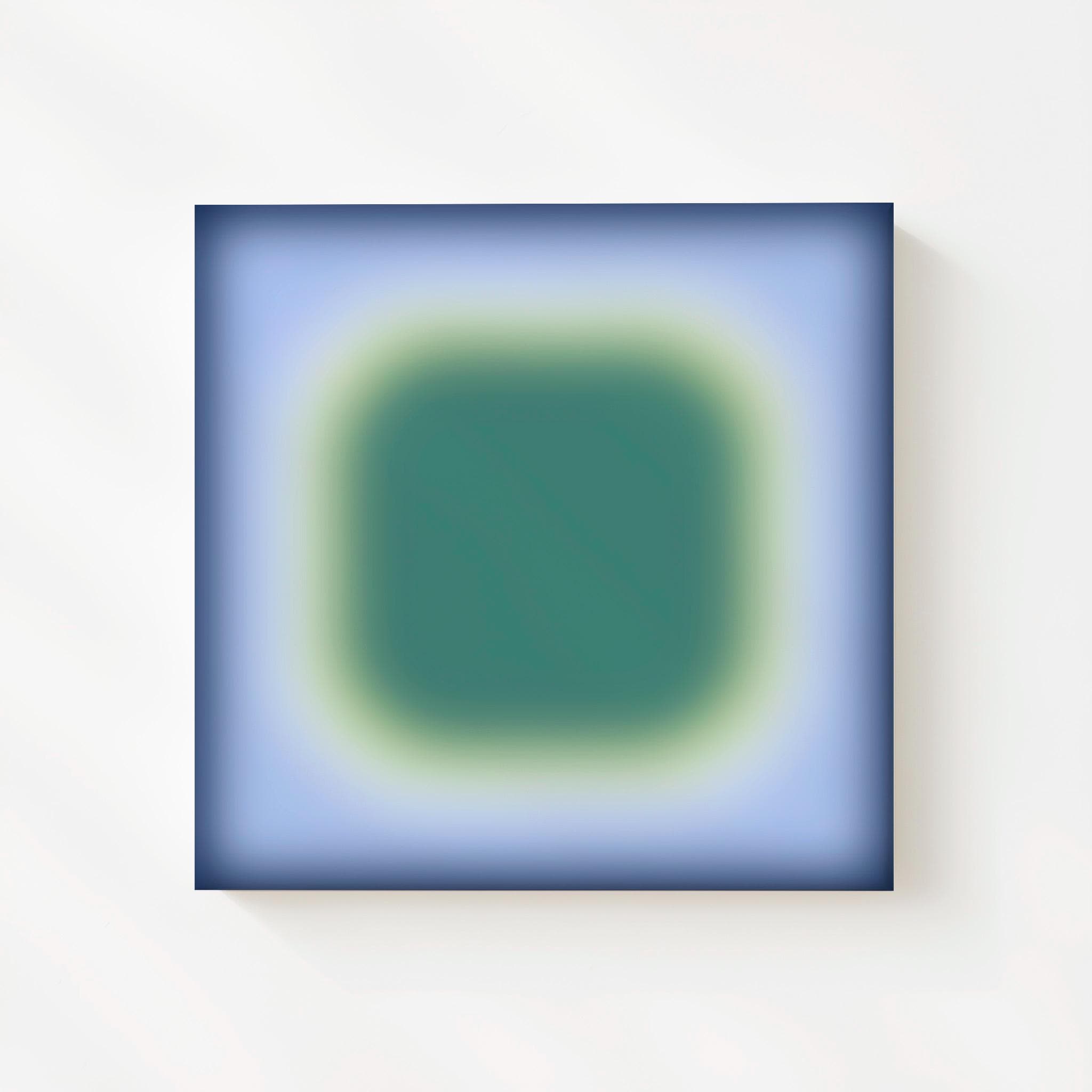 Calm Abstract Art Print, Blue Green Gradient, Coastal Minimal Wall Decor
