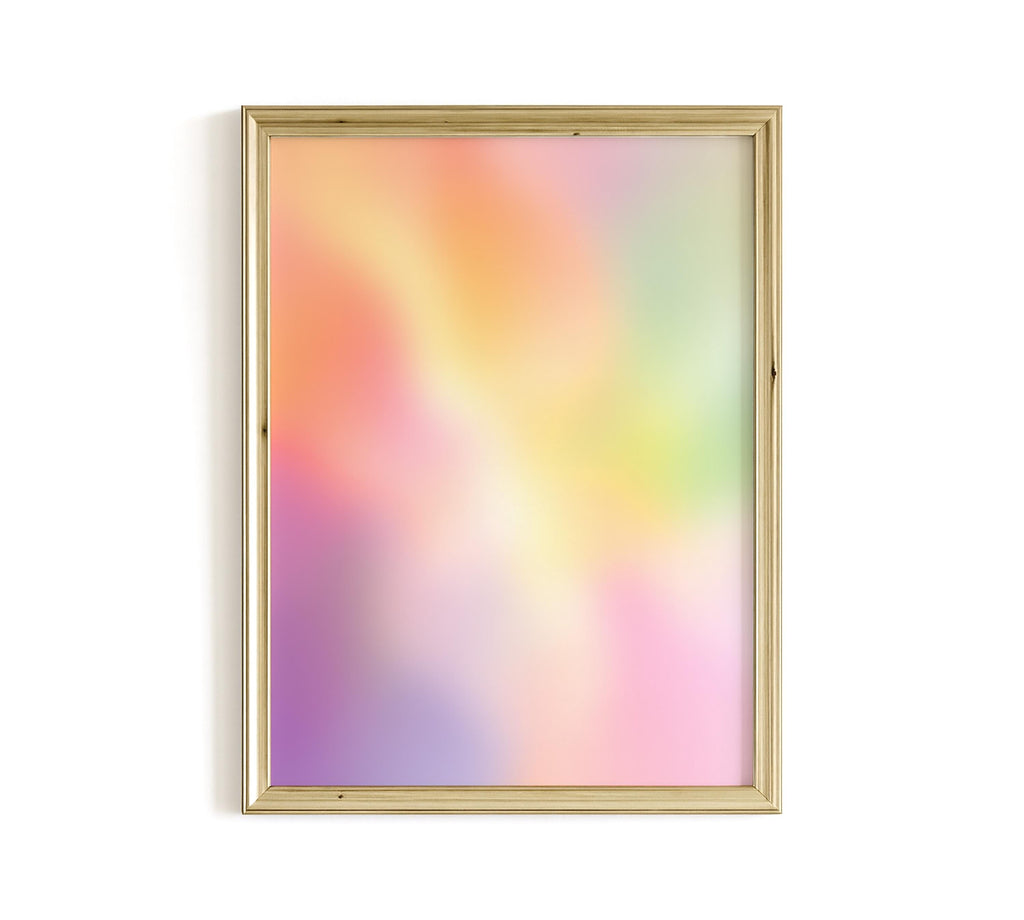 Pastel Gradient Art Print, Dreamy Rainbow Abstract Poster, Soft Color Wall Decor