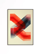 Abstract Racing Wall Art Print, Red Motorsport Poster, Modern Speed Decor