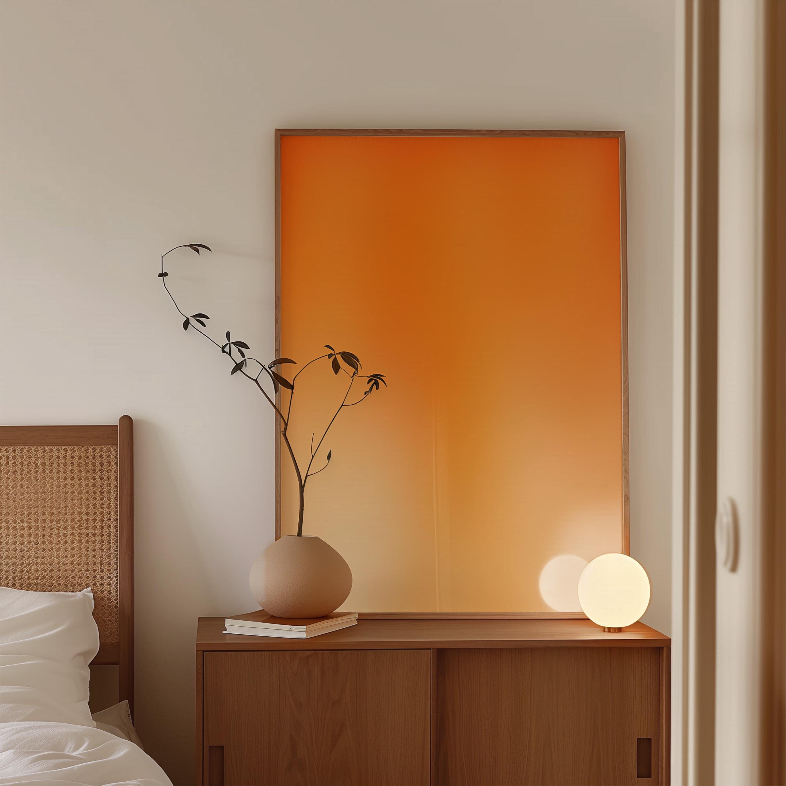 Orange Gradient Art Print, Minimal Abstract Poster, Warm Modern Wall Decor