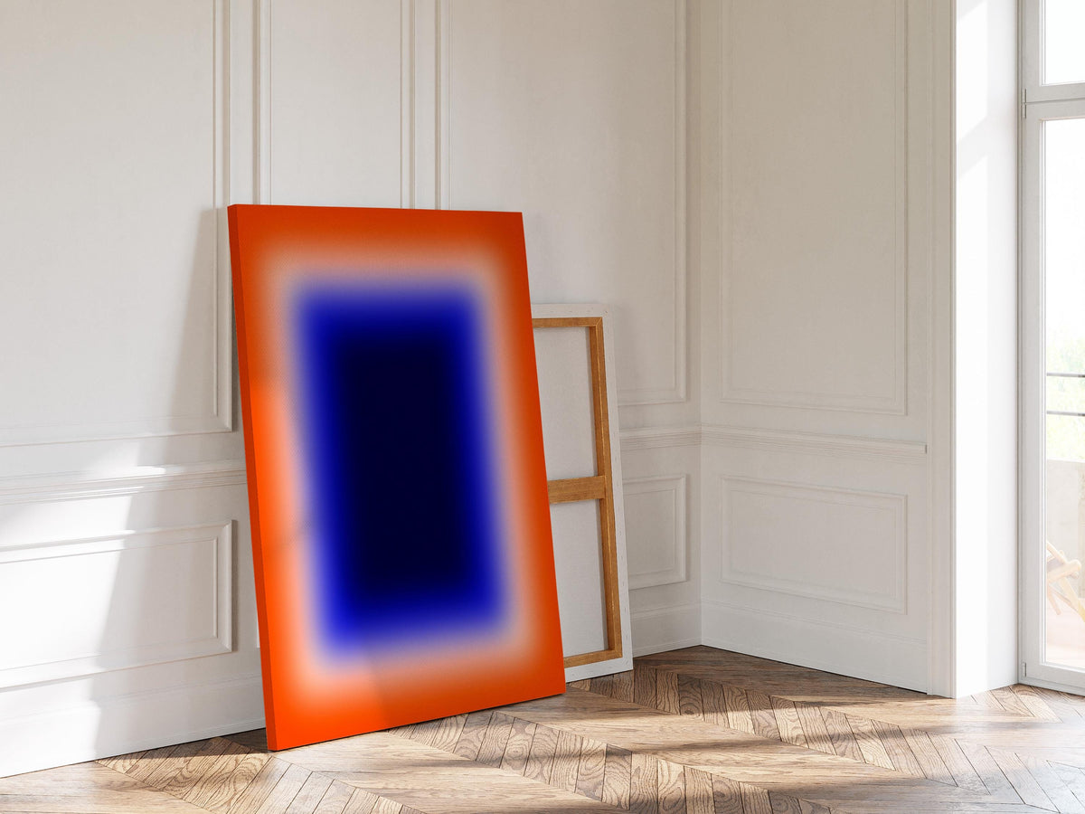 Orange Blue Wall Art Print, Bold Gradient Abstract, Modern Color Field Decor