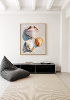 Seashell Wall Art Print, Scallop Shell Poster, Neutral Coastal Bathroom Decor