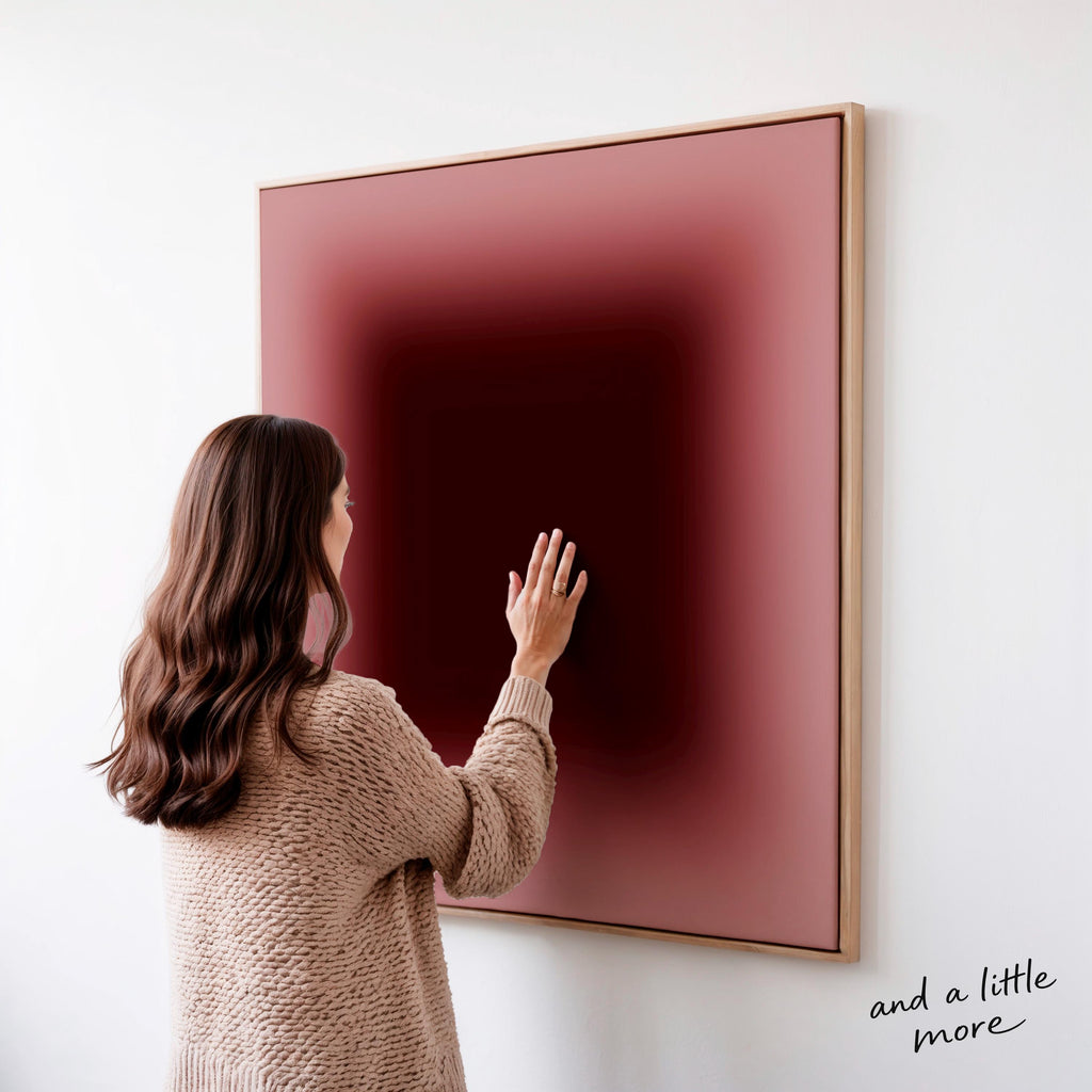 Dark Burgundy Canvas Wall Art, Framed Canvas, Dark Red Gradient Wall Decor, Large Abstract Wall Art