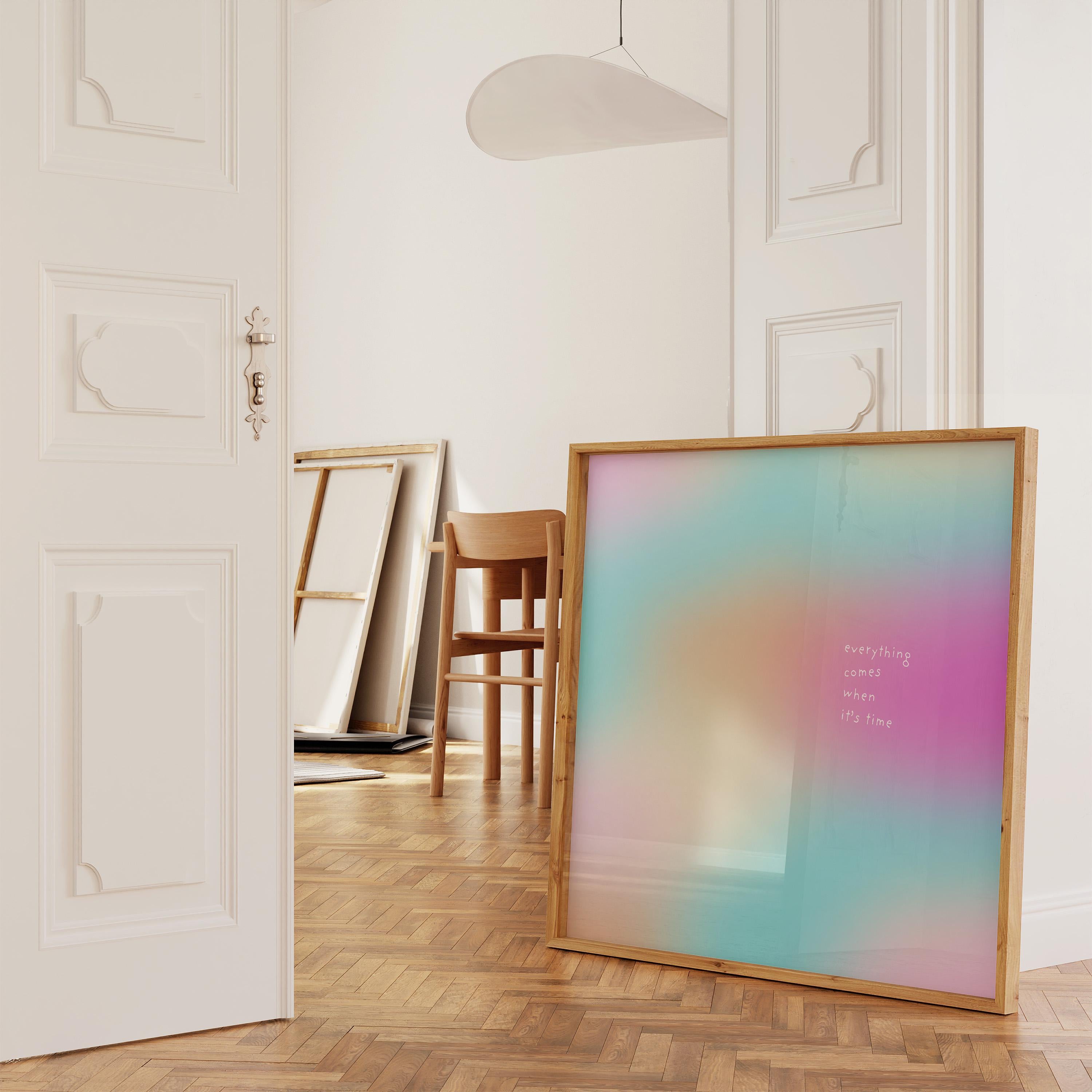 Motivational Quote Print, Pastel Gradient Wall Art
