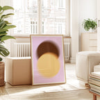 Lavender Brown Gradient Abstract Art Print, Soft Minimal Wall Decor, Large Canvas Art
