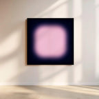 Navy Pink Wall Art Print, Soft Glow Abstract, Square Modern Wall Decor, Gradient Art