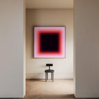 Red Pink Gradient Abstract Art Print, Bold Modern Minimal Wall Decor