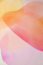 Peach Pink Abstract Wall Art, Soft Pastel Shape Print, Minimal Modern Decor