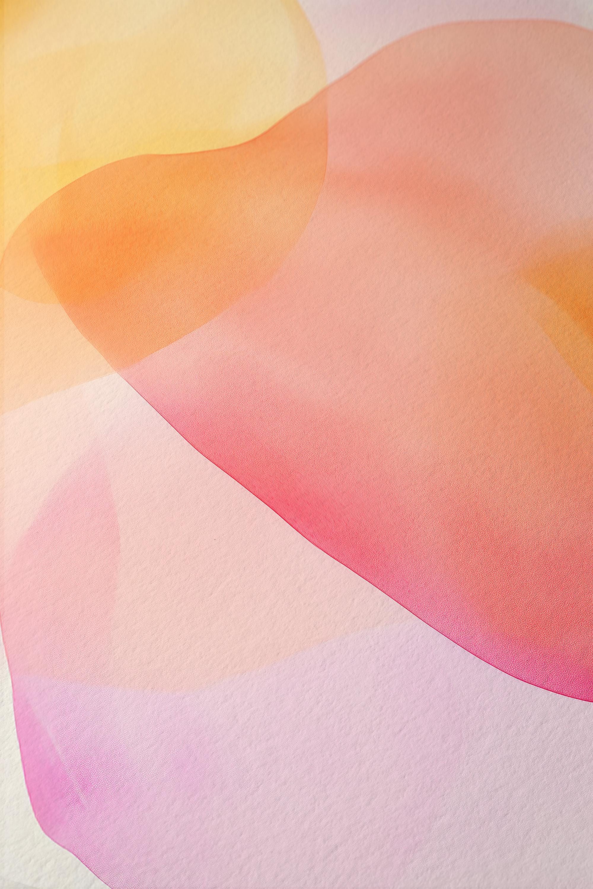 Peach Pink Abstract Wall Art, Soft Pastel Shape Print, Minimal Modern Decor