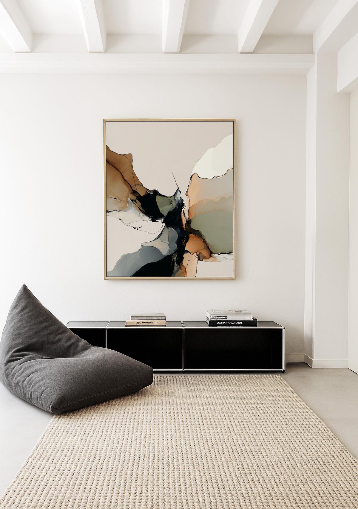 Neutral Abstract Art Print, Earth Tone Alcohol Ink Poster, Modern Decor