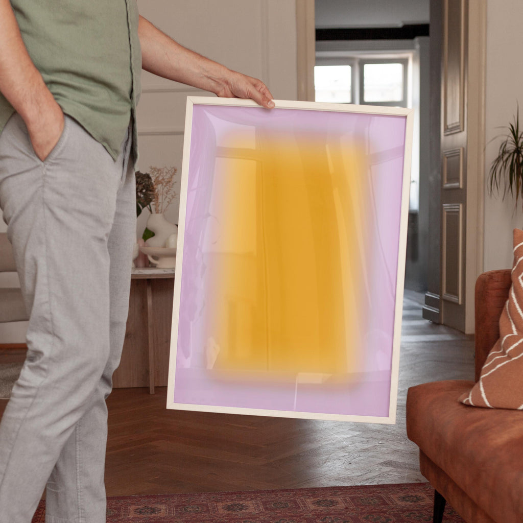 Yellow Gradient Wall Art Print, Minimalist Ombre Poster, Warm Abstract Printable