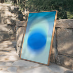 Blue Gradient Art Print, Aqua Aura Poster, Modern Wall Decor