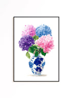 Hydrangea Watercolor Art, Delicate Floral Print for Bathroom or Bedroom