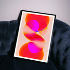 Pink Orange Gradient Abstract Print – Geometric Wall Art