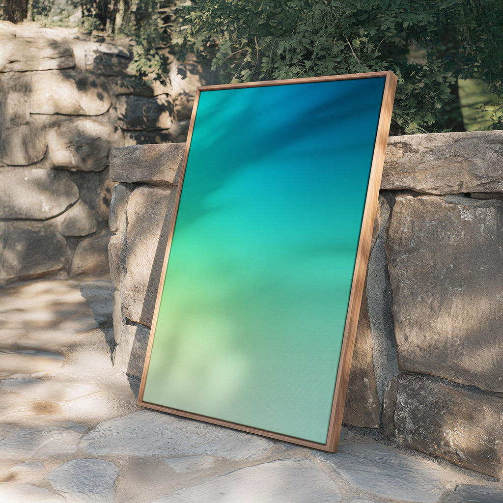 Blue Green Gradient Poster, Minimalist Abstract Print, Modern Color Field Wall Art