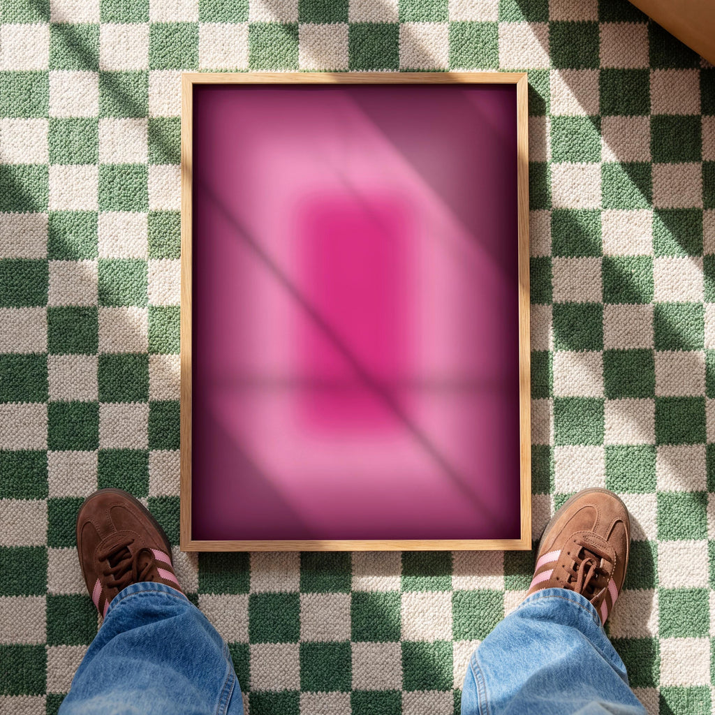 Pink Aura Art Print, Magenta Gradient Poster, Soft Glow Wall Decor