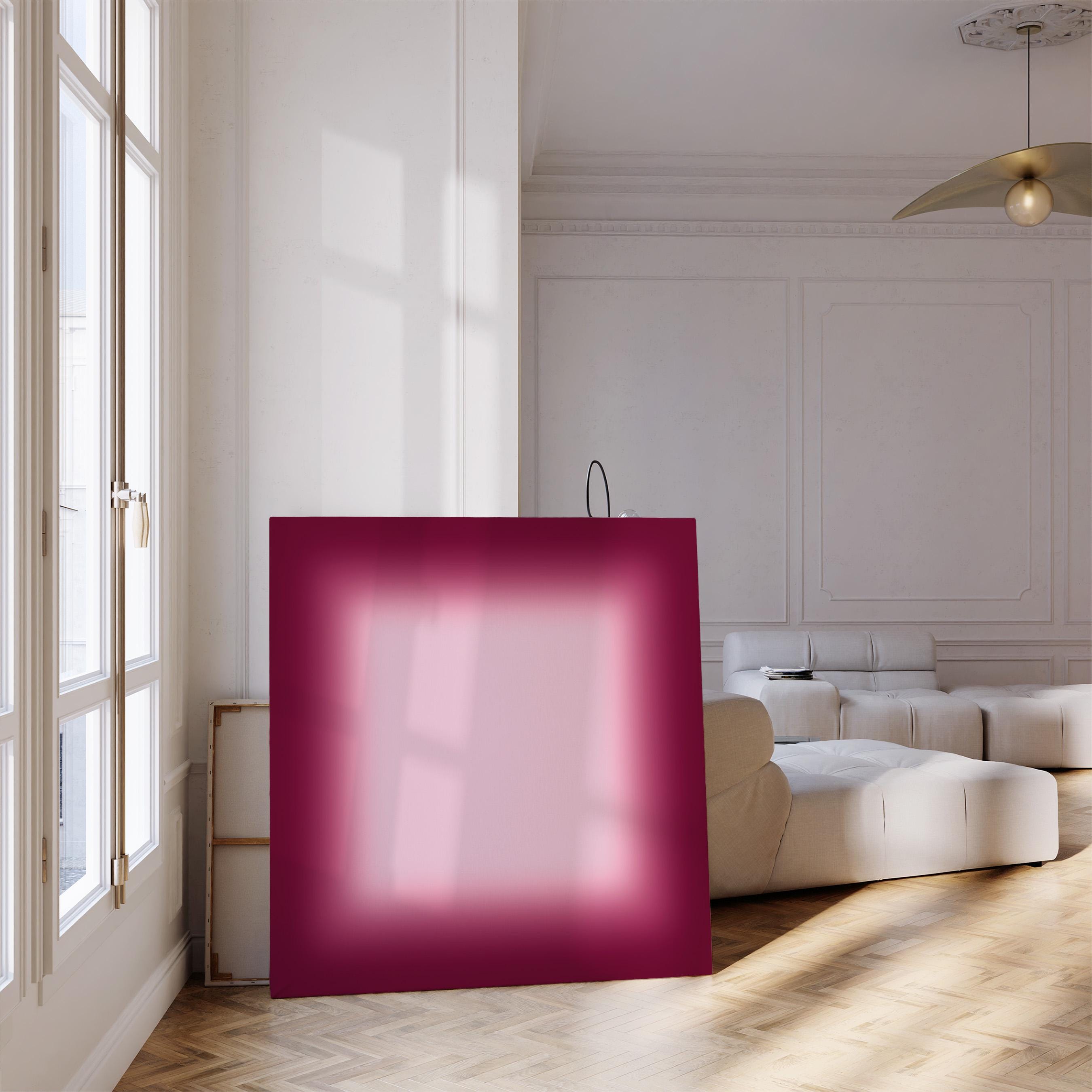 Burgundy Gradient Abstract Art Print, Modern Wine Red Wall Decor, Square Artwork