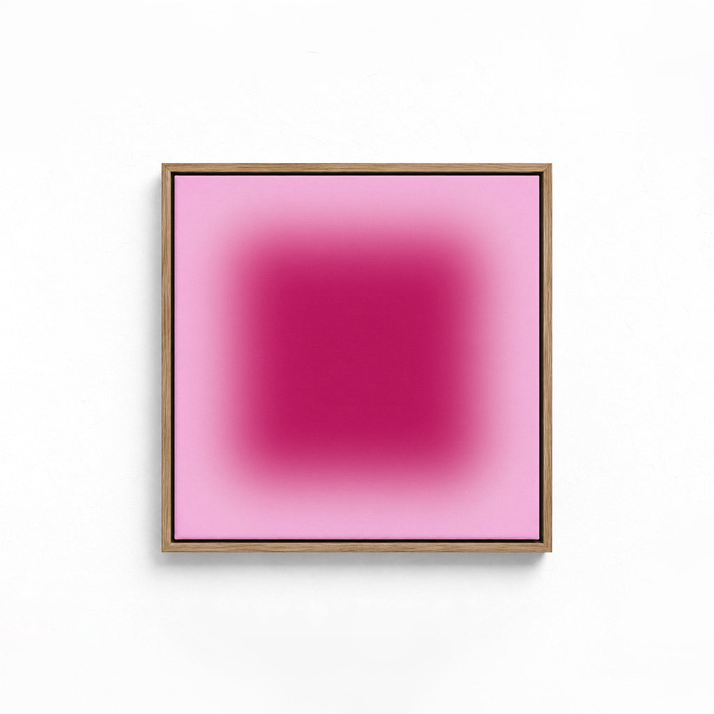 Pink Ombre Abstract Canvas Art, Minimalist Magenta Wall Decor