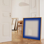 Blue Gradient Abstract Art Print, Minimal Modern Square Artwork