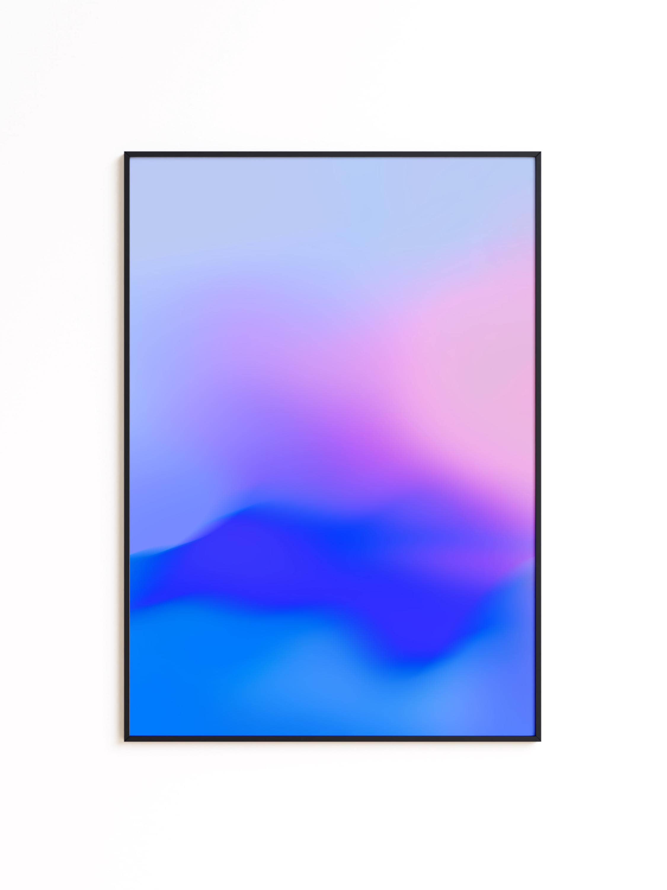 Blue Purple Gradient Wall Art Printable, Abstract Ocean Inspired Poster, Minimalist Calm Decor, Modern Aesthetic Print