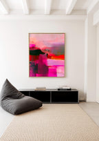 Magenta Pink Abstract Art Print, Pink Modern Wall Decor, Colorful Poster