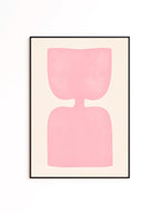 Pink Abstract Art Print, Minimalist Shape Poster, Soft Modern Wall Decor