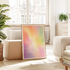 Pastel Gradient Art Print, Dreamy Rainbow Abstract Poster, Soft Color Wall Decor