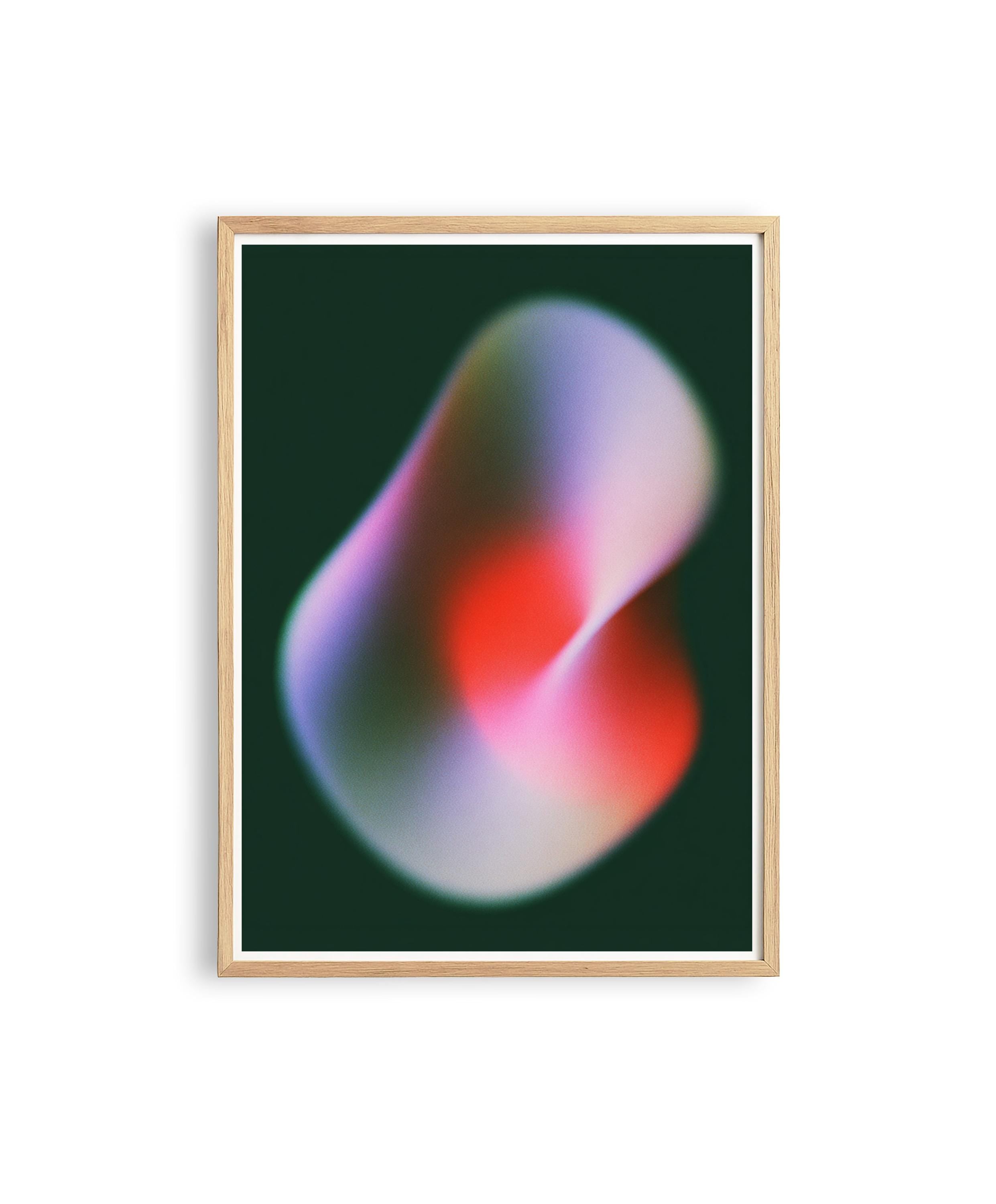 Abstract Blob Art Print, Modern Gradient Poster, Red Green Contemporary Wall Decor