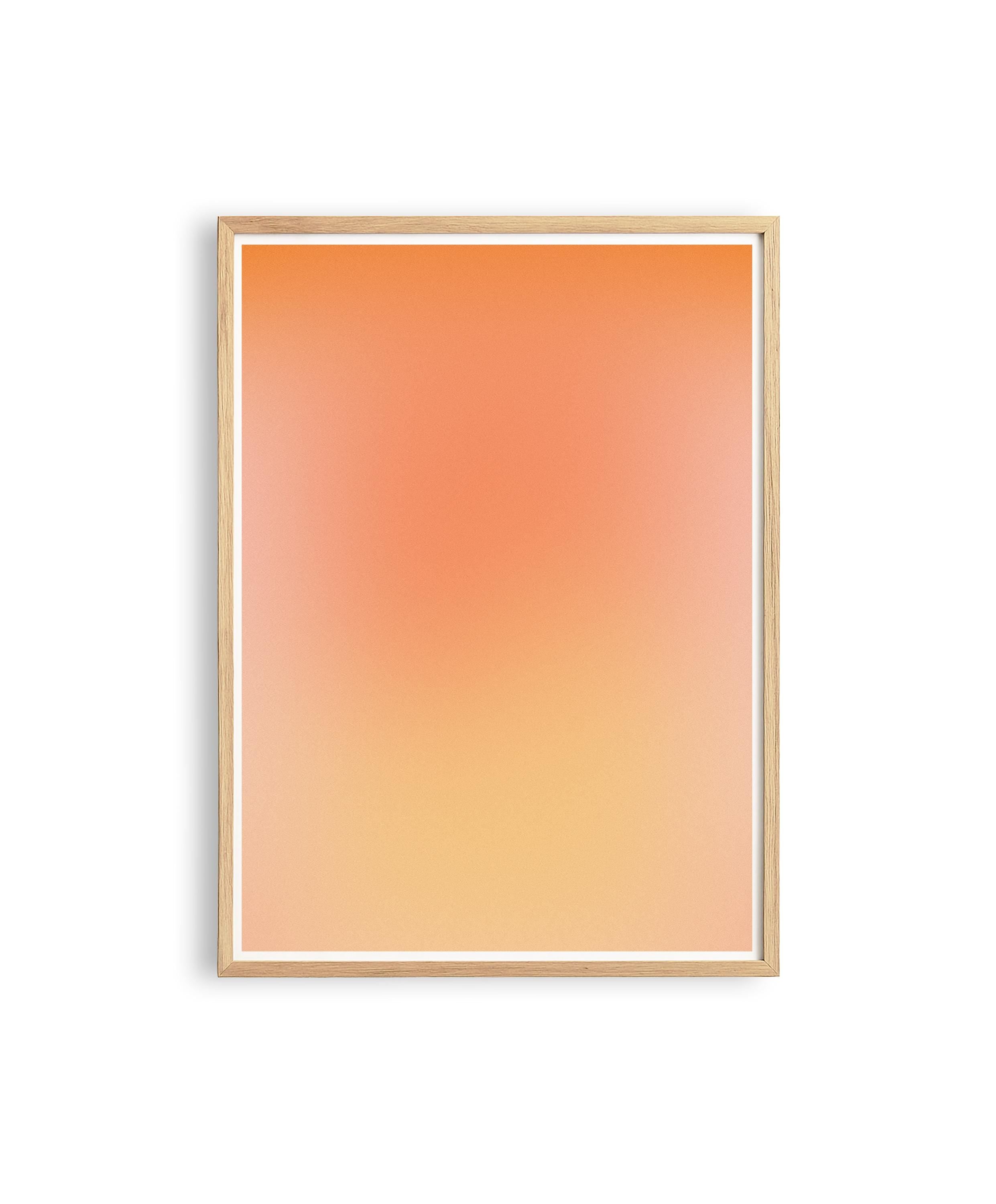 Peach Wall Art Print, Soft Orange Gradient, Minimal Abstract Decor