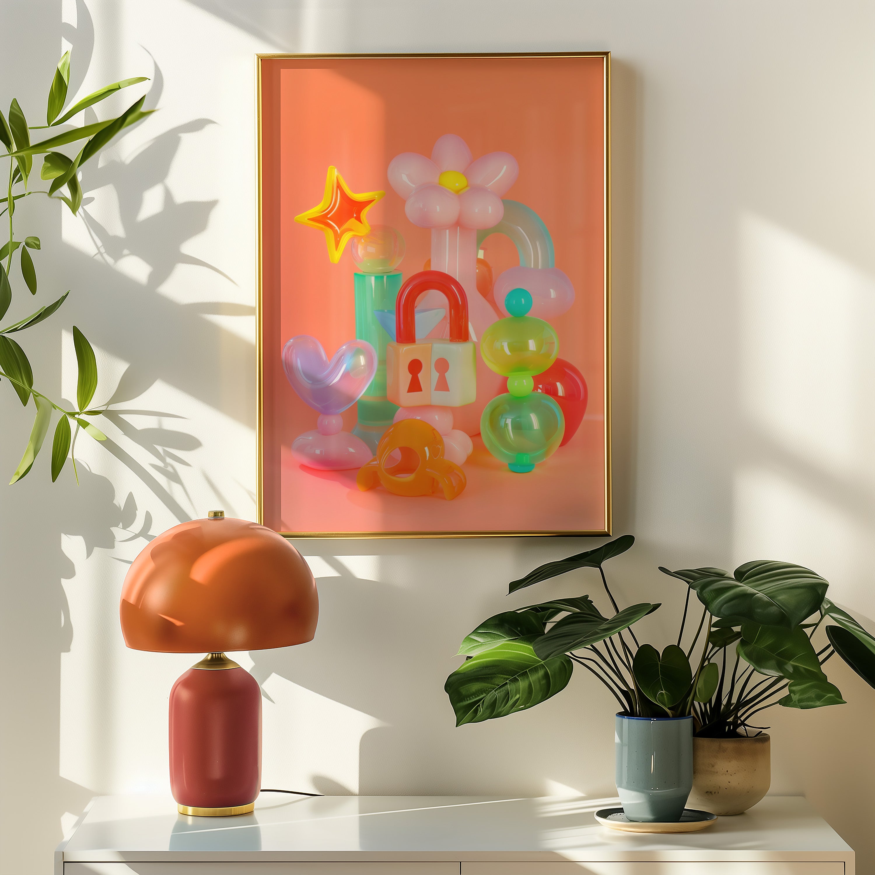 Glossy Pastel Heart & Star Wall Print - And A Little More